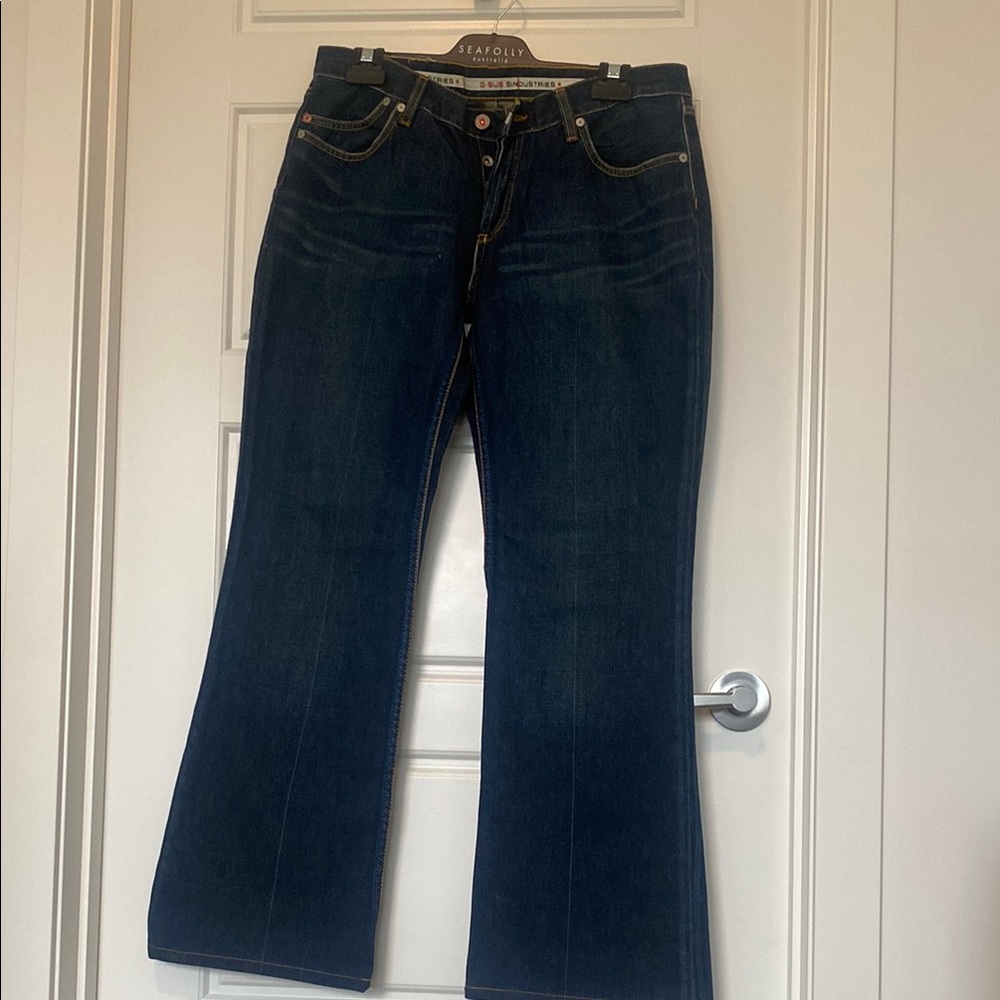 Y2K G-SUS  Dark Blue Flare Jeans